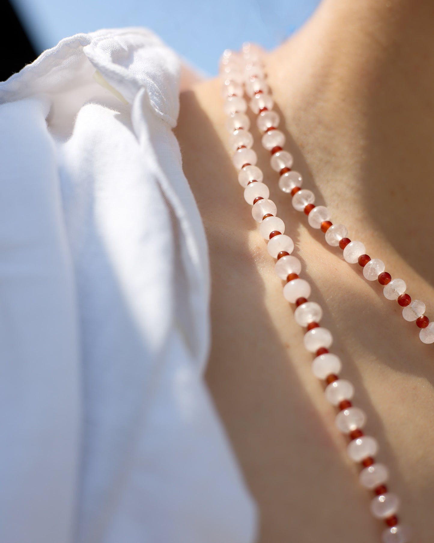 Gingham | Rose Quartz & Agate | Glasses Chain