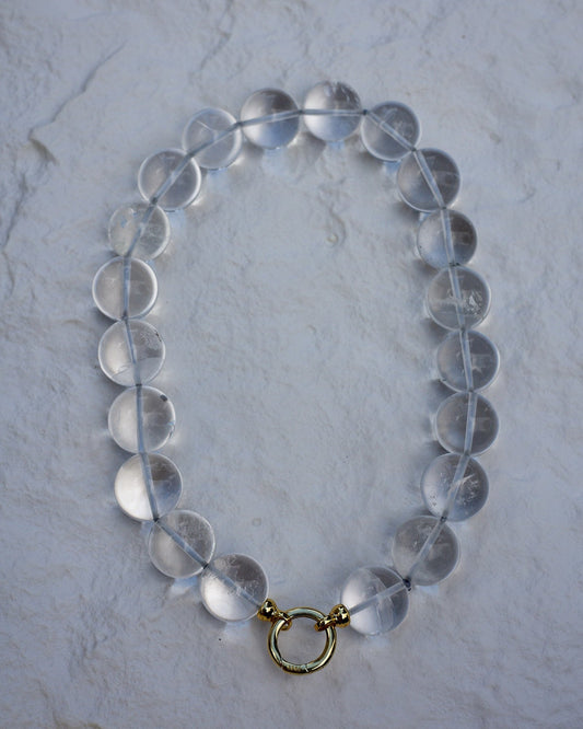 Full Moon Quartz - – Natural White Quartz Glasses Necklace
