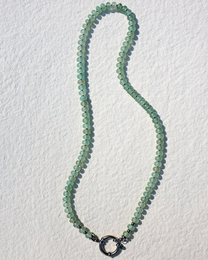The O Necklace | Natural Stone Rondelle Knotted | Glasses Holder
