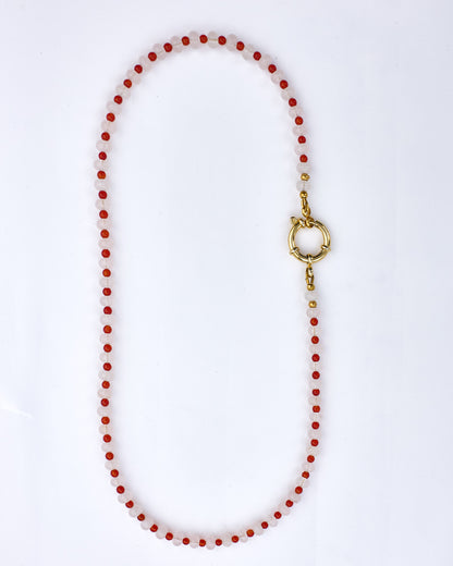 Gingham | Rose Quartz &  Agate | Glasses Chain