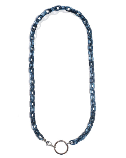 The O Bio-Acetate Glasses Necklace|Burgundy & Deep Ocean Blue