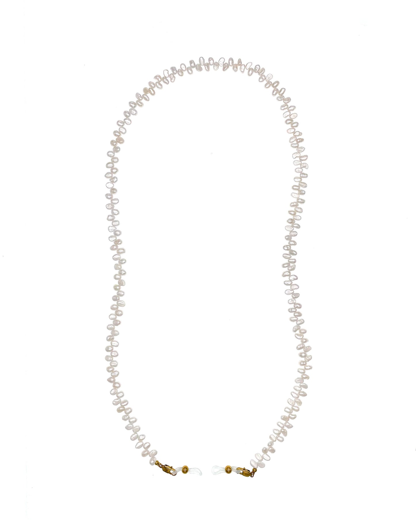White Blossom Petal-Shaped  Fresh Water Pearl Glasses Chain